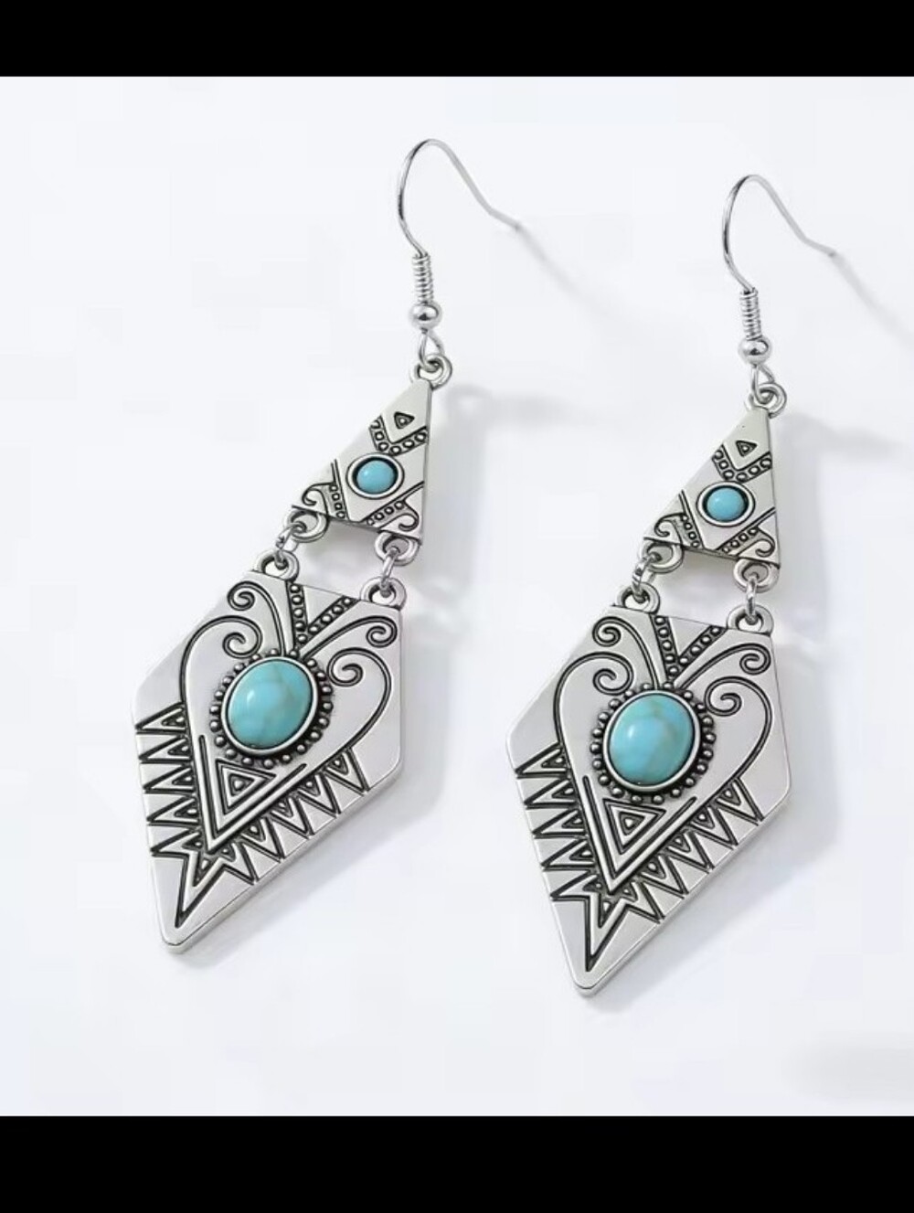 Vintage‎ Earrings Turquoise Women's Geometric Silver Dangle Jewelry New G16